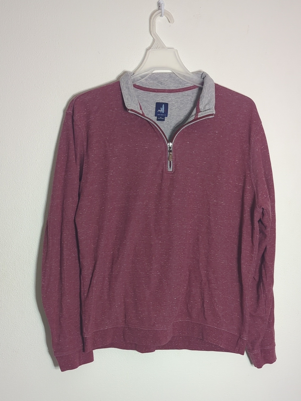 Johnnie-O Men's Quarter 1/4 Zip Sweatshirt Maroon Red Quiet Luxury Pullover XL